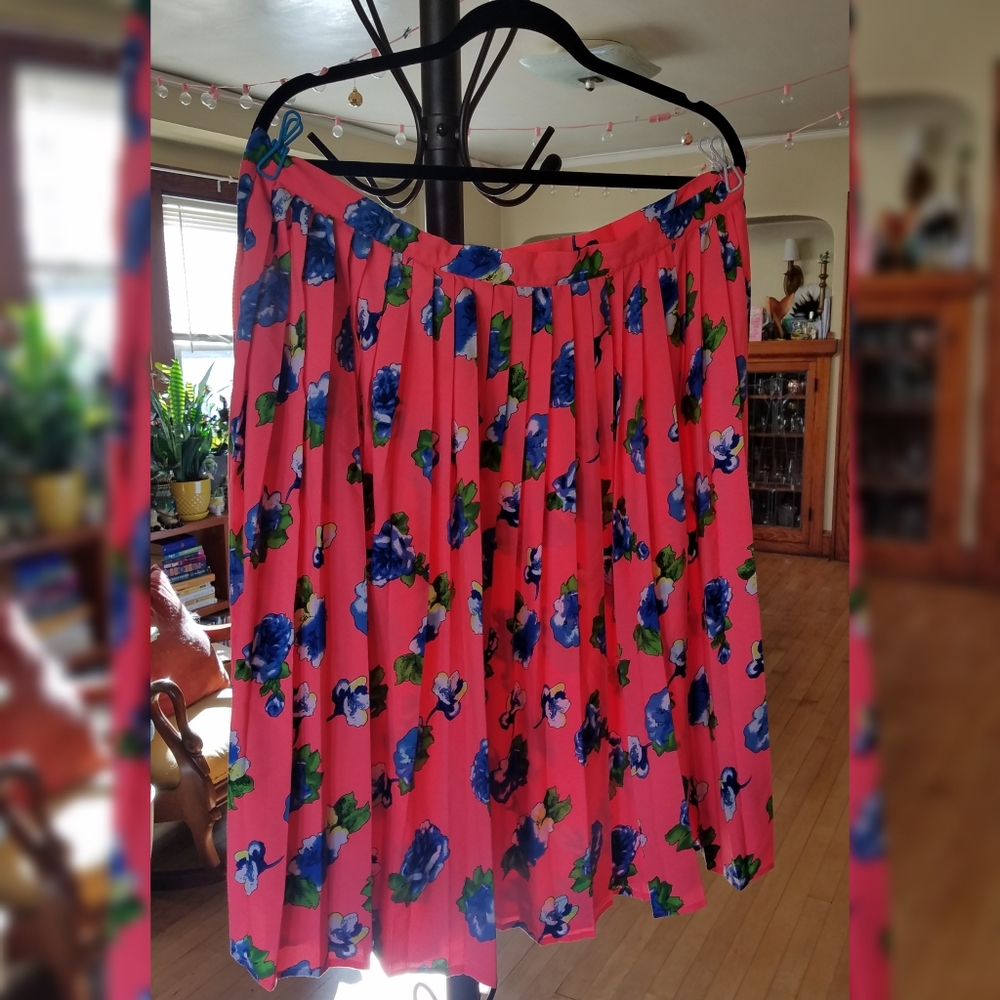 ASOS curve Pink Pleated Midi Skirt size 18